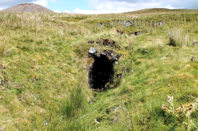 An old level, or tunnel, beneath the spoil heaps
