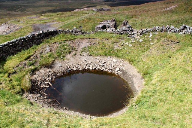 The remains of Swan's Shaft. The hole was originally 231ft deep