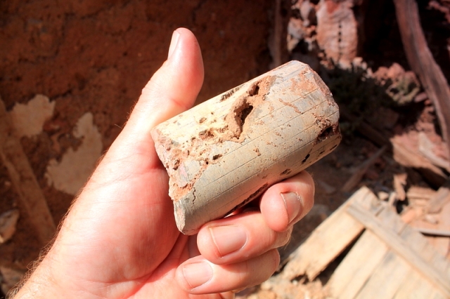 A core sample from a core drilling rig